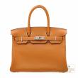 Hermes　Birkin bag 30　Toffee　Novillo leather　Silver hardware