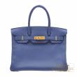 Hermes　Birkin bag 30　Blue brighton　Novillo leather　Gold hardware