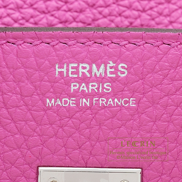 Hermes Birkin bag 25 Magnolia Togo leather Silver hardware