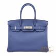 Hermes　Birkin bag 30　Blue brighton　Togo leather　Silver hardware