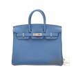 Hermes　Birkin bag 25　Azur　Togo leather　Silver hardware