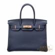 Hermes　Birkin bag 30　Blue nuit　Togo leather　Rose gold hardware