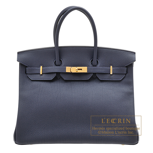 Hermes　Birkin bag 35　Blue nuit　Togo leather　Gold hardware