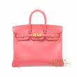 Hermes　Birkin bag 25　Rose lipstick　Tadelakt leather　Gold hardware