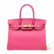 Hermes　Personal Birkin bag 30　Rose shocking　Chevre myzore goatskin　Gold hardware