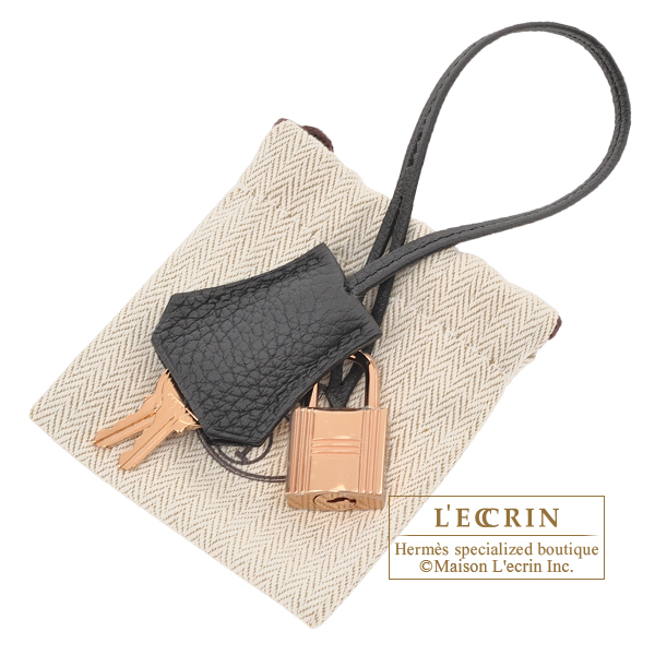 Hermes Birkin bag 35 Black Togo leather Rose gold hardware