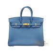 Hermes　Birkin bag 25　Azur　Togo leather　Gold hardware