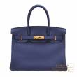 Hermes　Birkin bag 30　Blue encre　Togo leather　Gold hardware