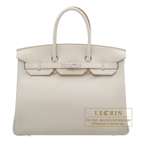 Hermes Birkin bag 35 Beton Togo leather Silver hardware L ecrin Boutique Singapore