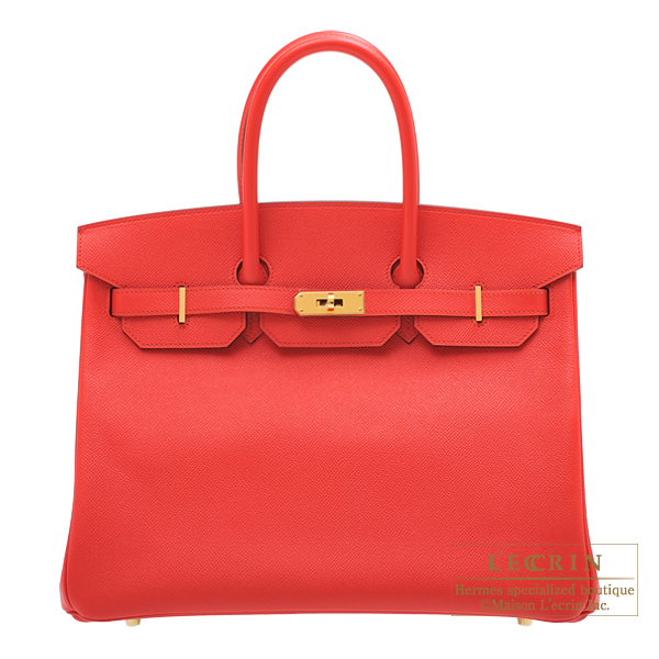 Hermes Birkin bag 35 Rouge tomate Epsom leather Gold hardware