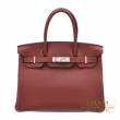 Hermes　Birkin bag 30　Rouge H　Togo leather　Silver hardware