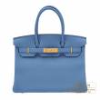 Hermes　Birkin bag 30　Azur　Togo leather　Gold hardware