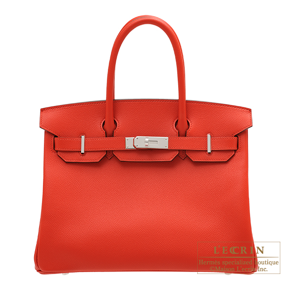 Hermes　Birkin bag 30　Rouge coeur　Epsom leather　Silver hardware