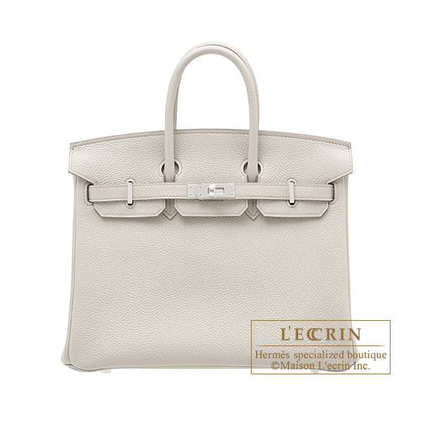 Hermes Birkin bag 35 Beton Clemence leather Silver hardware