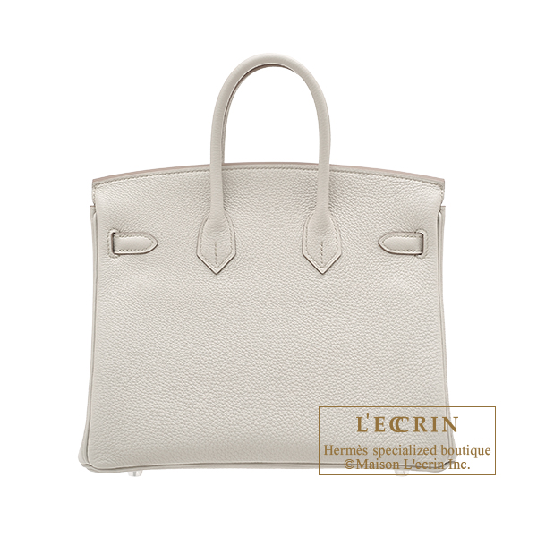 Hermes Birkin bag 35 Beton Clemence leather Silver hardware
