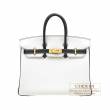 Hermes　Personal Birkin bag 25　White/Black　Clemence leather　Gold hardware