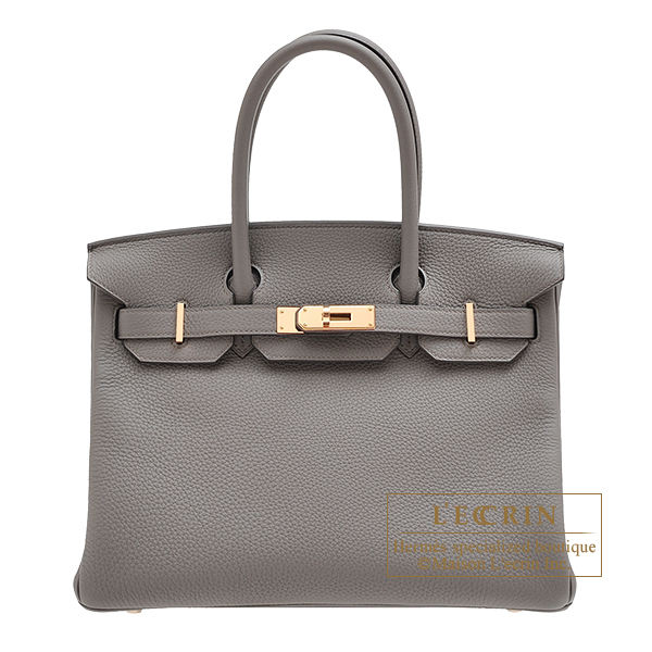 Hermes　Birkin bag 30　Etain　Togo leather　Rose gold hardware