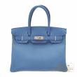 Hermes　Birkin bag 30　Azur　Epsom leather　Silver hardware