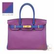 Hermes　Personal Birkin bag 30　Anemone/　Blue electric　Togo leather　Matt gold hardware