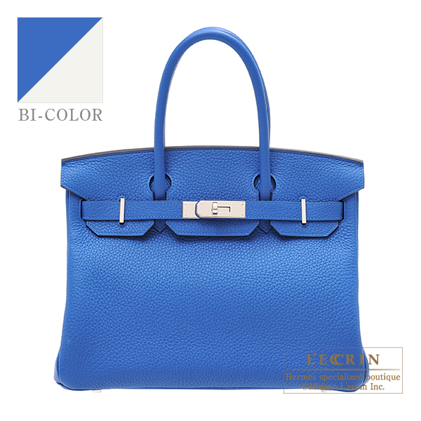 Hermes　Birkin Verso bag 30　Blue zellige/　Beton　Clemence leather　Silver hardware