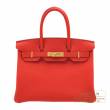 Hermes　Birkin bag 30　Rouge coeur　Togo leather　Gold hardware