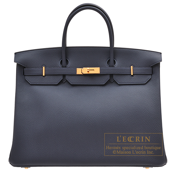 Hermes　Birkin bag 40　Blue nuit　Togo leather　Gold hardware