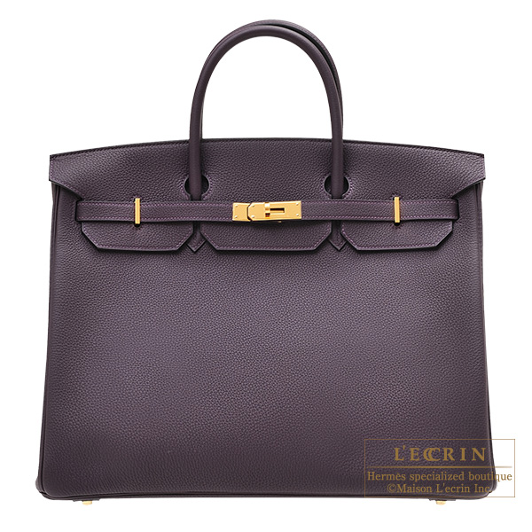 Hermes　Birkin bag 40　Raisin　Togo leather　Gold hardware