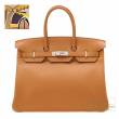 Hermes　Birkin bag 35　Sea,Surf and Fun　Toffee　Novillo leather/Toile H　Silver hardware