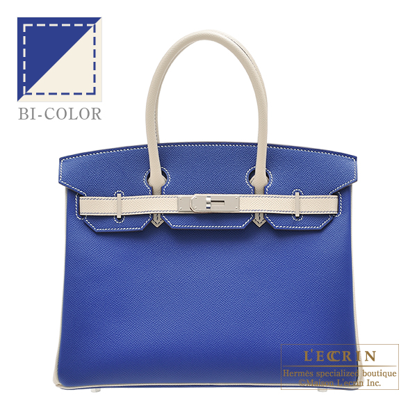 Hermes Birkin bag 30 Blue electric Epsom leather Silver hardware