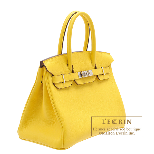 Hermes Birkin 30 Taurillon Novillo Leather 9O Jaune De Naples GHW