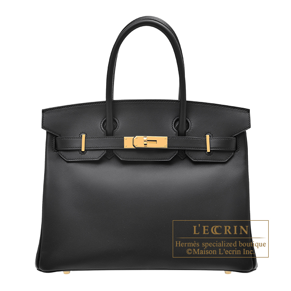 Hermes　Birkin bag 30　Black　Jonathan leather　Gold hardware