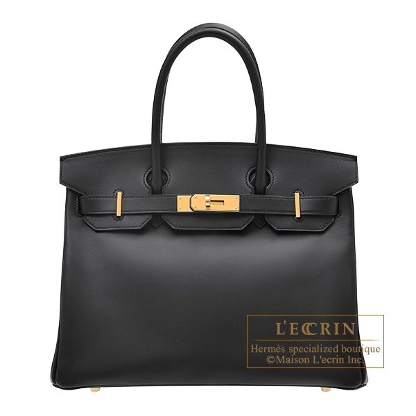 Hermes Birkin bag 30 Black Jonathan leather Gold hardware L ecrin Boutique Singapore