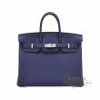 Hermes　Birkin bag 25　Blue encre　Togo leather　Silver hardware