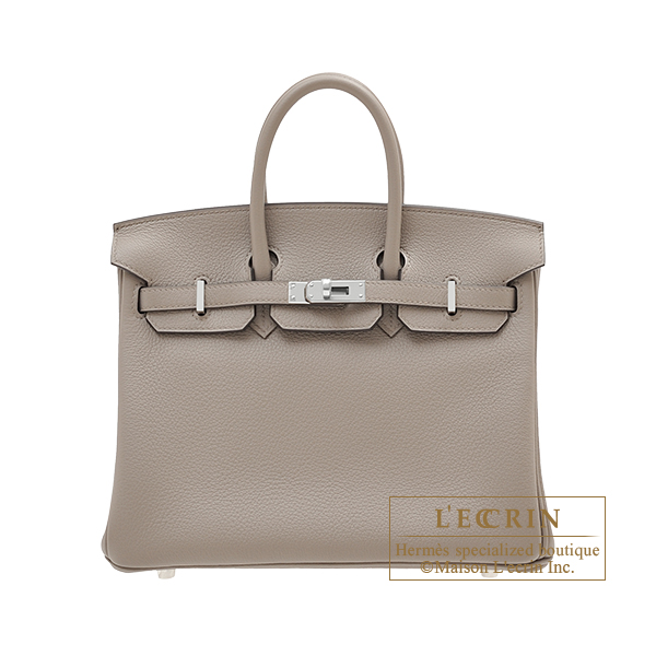 Hermes　Birkin bag 25　Gris asphalt　Novillo leather　Silver hardware