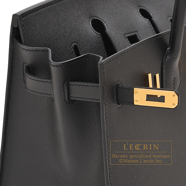 Hermes Birkin Sellier bag 25 Black Madame leather Gold hardware