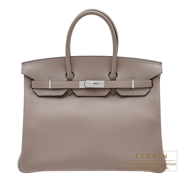 Hermes　Birkin bag 35　Gris asphalt　Novillo leather　Silver hardware