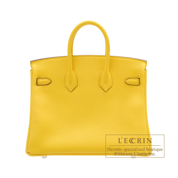 Hermes Birkin bag 25 Jaune de naples Novillo leather Silver hardware