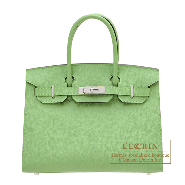 Hermes　Birkin Sellier bag 30　Vert criquet　Epsom leather　Silver hardware