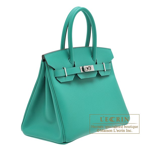 Hermes Birkin bag 30 Vert verone Epsom leather Silver hardware