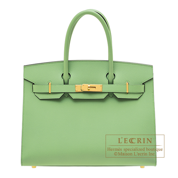 Hermes　Birkin Sellier bag 30　Vert criquet　Epsom leather　Gold hardware