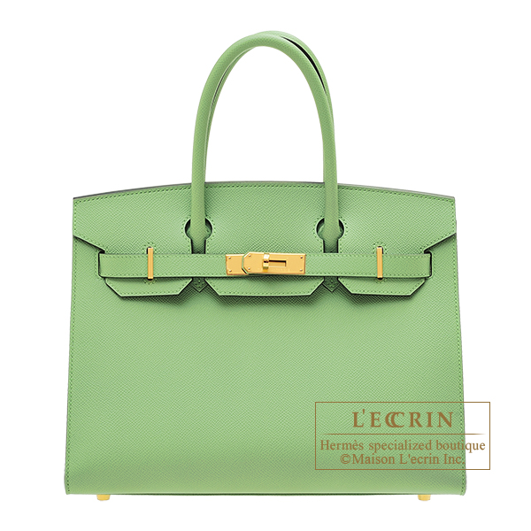 Hermes　Birkin Sellier bag 30　Vert criquet　Epsom leather　Gold hardware