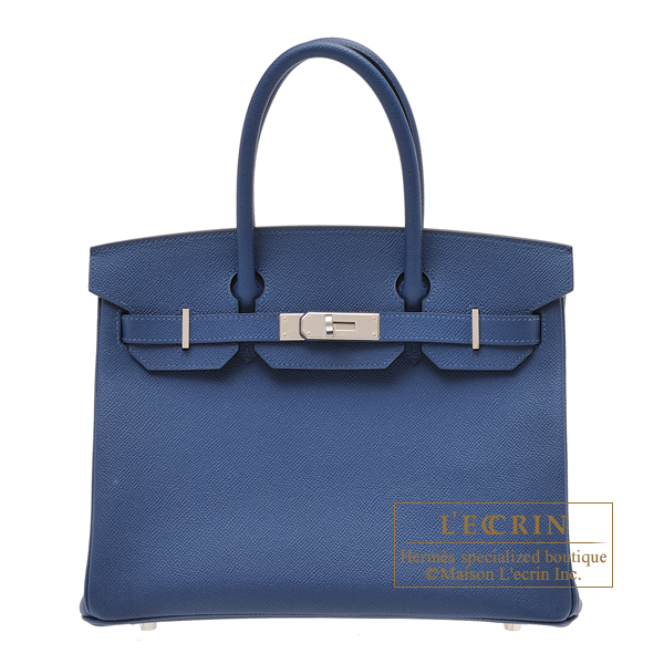 Hermes　Birkin bag 30　Deep blue　Epsom leather　Silver hardware