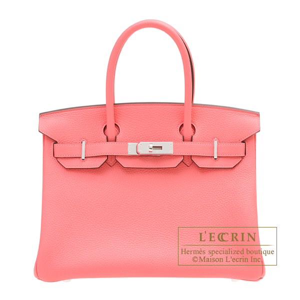 Hermes　Birkin bag 30　Rose azalee　Clemence leather　Silver hardware