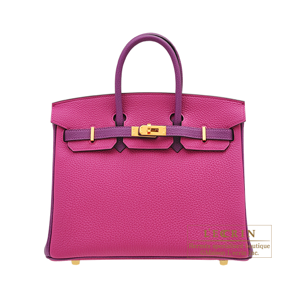 Hermes Birkin Handbag Purple Togo with Gold Hardware 25 Purple