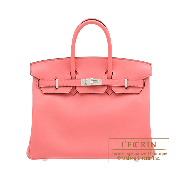 Hermes　Birkin bag 25　Rose d'ete　Swift leather　Silver hardware