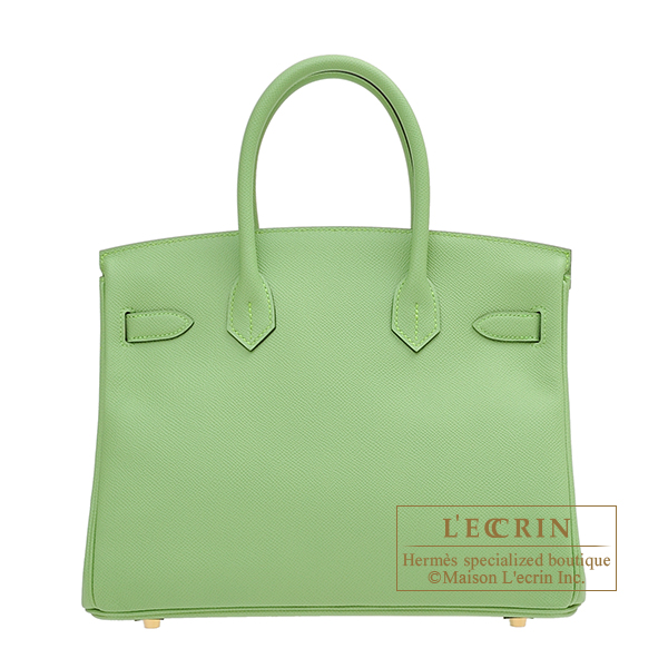 Hermes Kelly Handbag Vert Criquet Epsom with Gold Hardware 28 Green