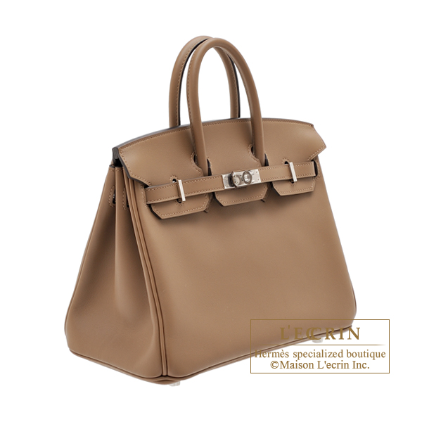 Hermes Birkin Bag 25cm Beige De Weimar Veau Jonathan Leather Gold Hardware