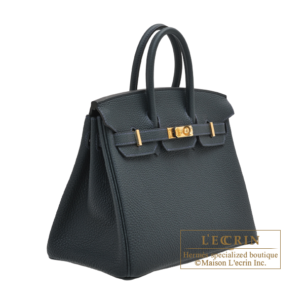 Hermes Birkin bag 25 Vert rousseau Togo leather Gold hardware | L