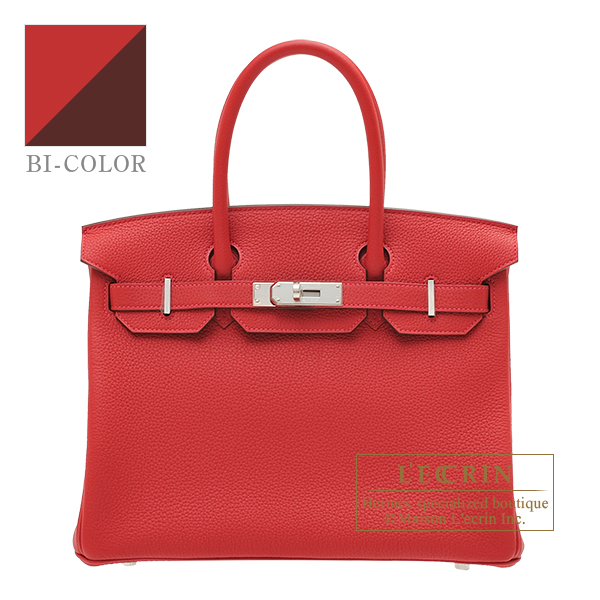 Hermes Birkin Verso bag 30 Rouge casaque/ Rouge H Togo leather Silver  hardware