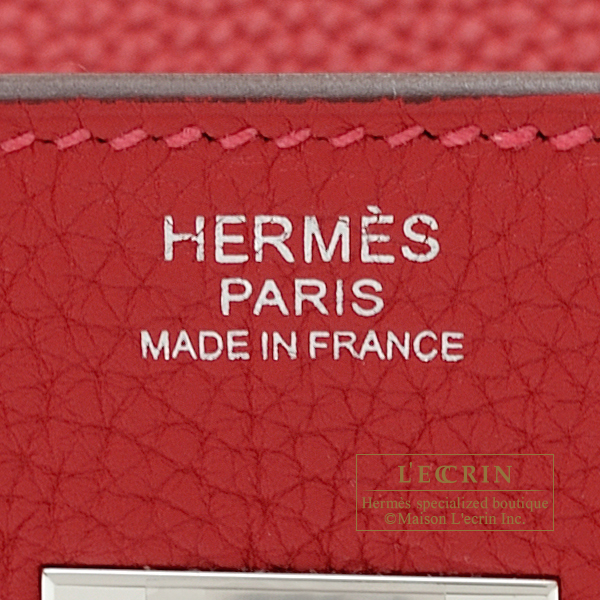 Hermes Birkin 30 Verso Rouge Casaque Rouge H Leather Togo